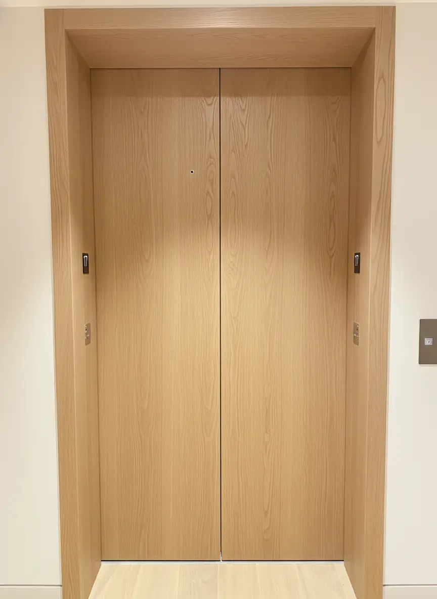 wood elevator landing